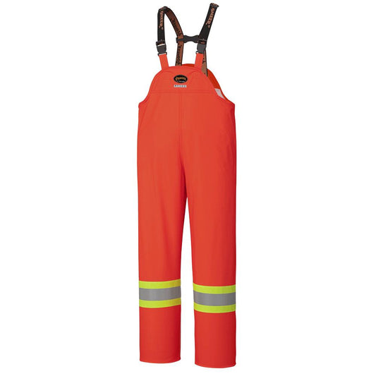 HI-VIZ Orange Flame Resistant PU Stretch Waterproof Bib Pants