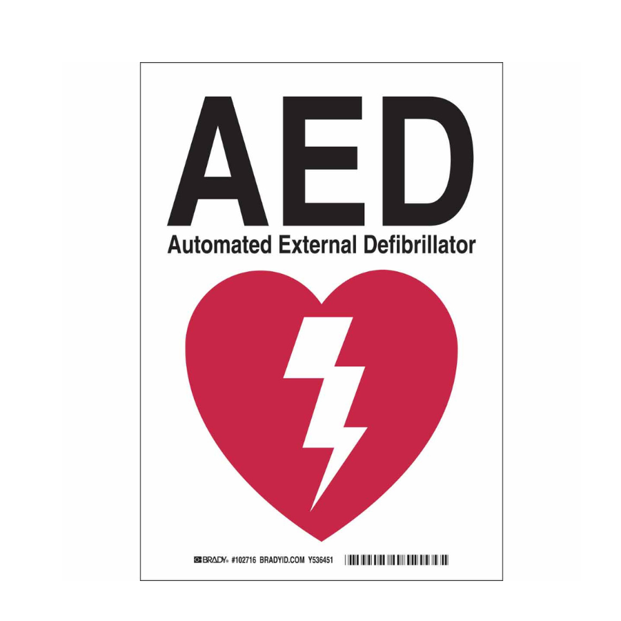 AED Automated External Defibrillator Sign 7" X 10"