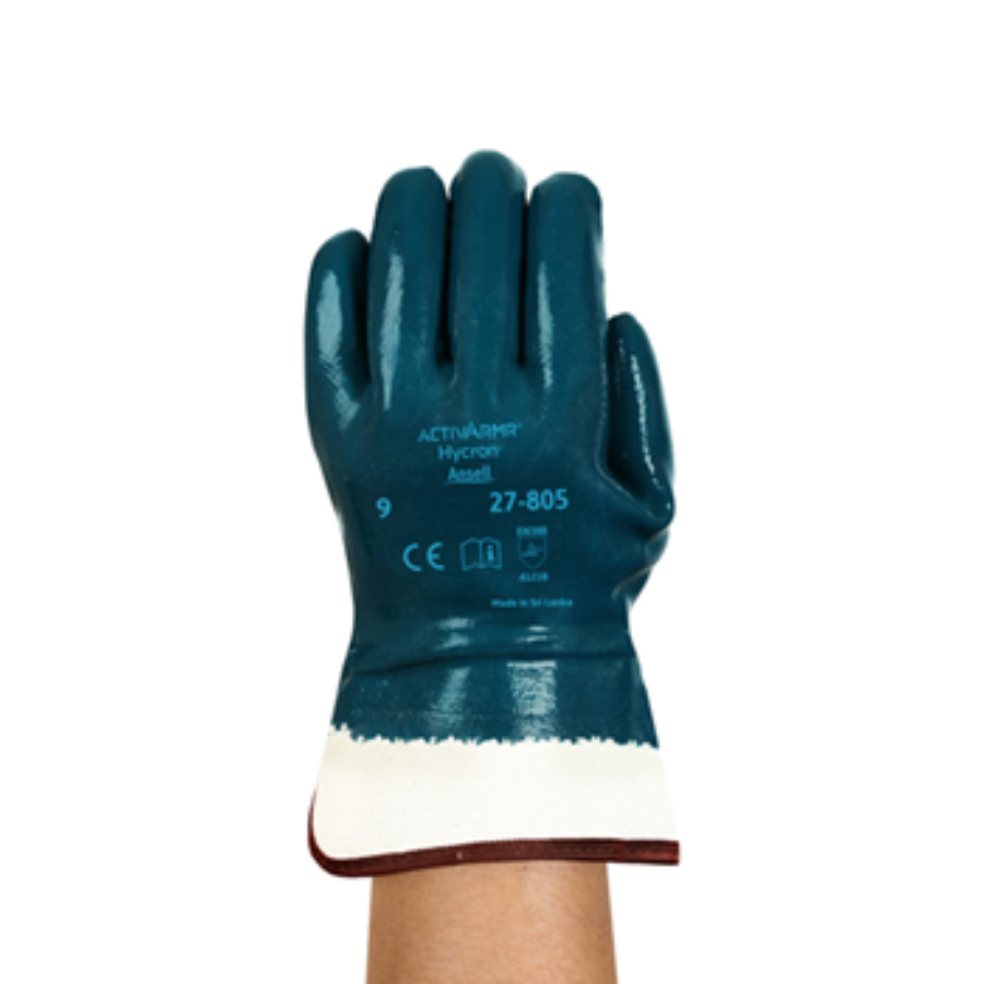 Blue Hycron Glove with Safety Cuff